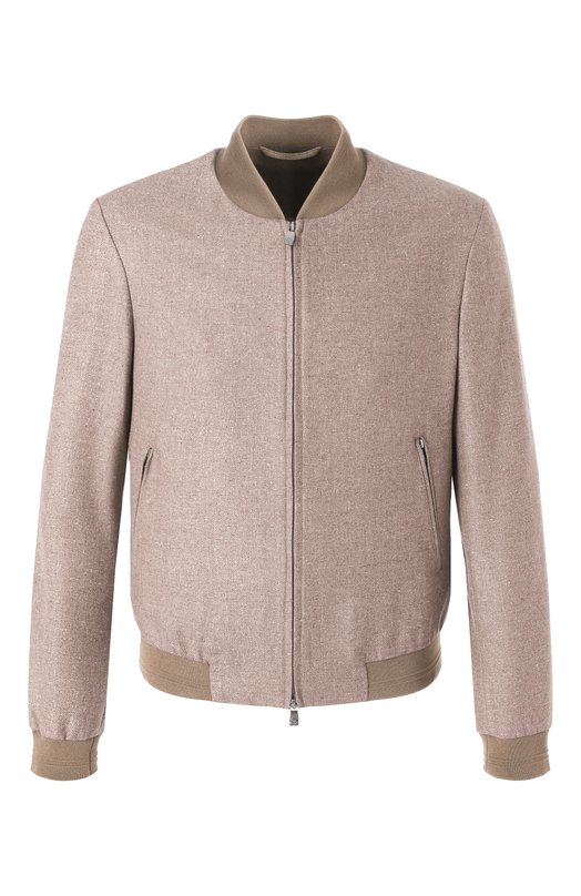 Бомбер из шелка и шерсти Corneliani 25L588-2518264 Бежевый 25L588-2518264