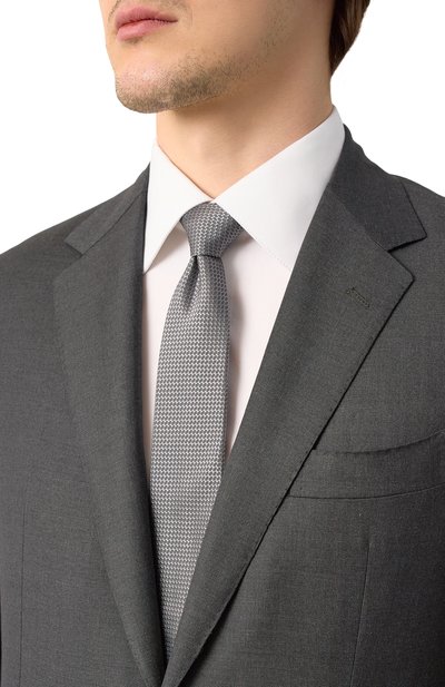 Шелковый галстук CANALI серого цвета по цене 18500 руб., арт. 18/HJ04177, фото 2 Шелковый галстук CANALI, арт. 18/HJ04177, фото 2