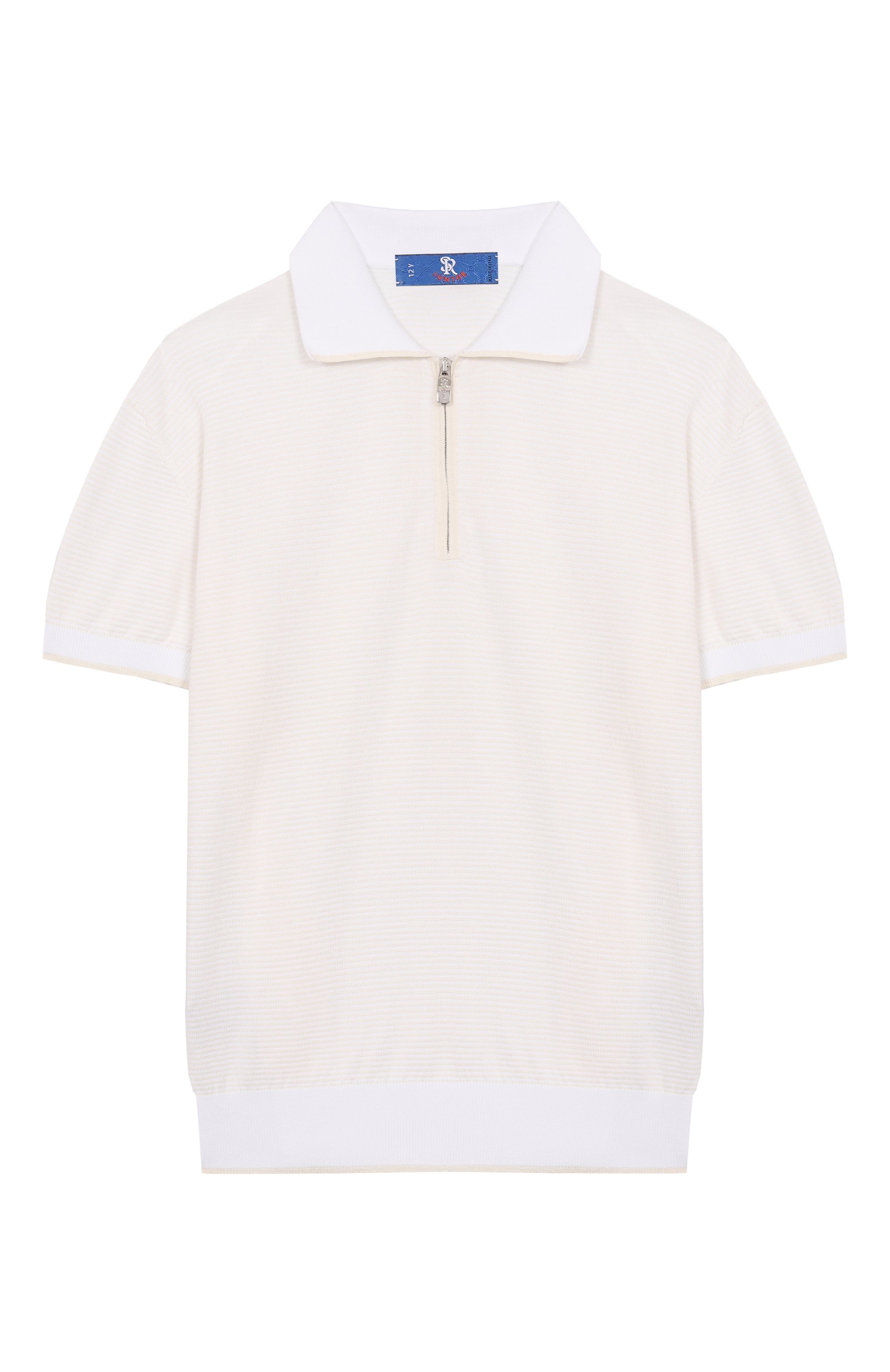 Поло из хлопка и шелка STEFANO RICCI JUNIOR кремового цвета по цене 47500 руб., арт. KY12000P31/Y18250, фото 1 Поло из хлопка и шелка STEFANO RICCI JUNIOR, арт. KY12000P31/Y18250, фото 1