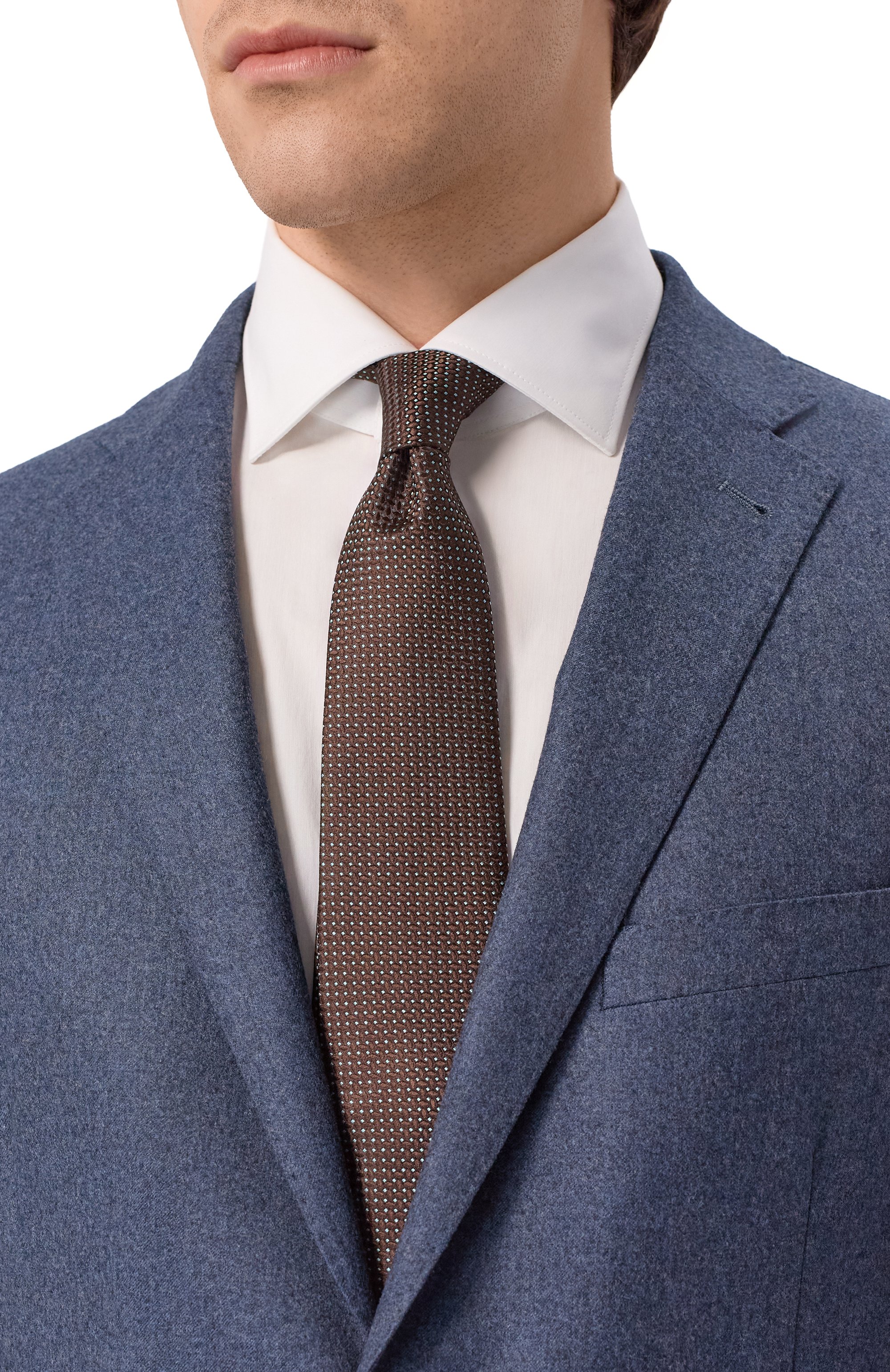 Шелковый галстук CANALI коричневого цвета по цене 25750 руб., арт. 18/HJ04559, фото 2 Шелковый галстук CANALI, арт. 18/HJ04559, фото 2