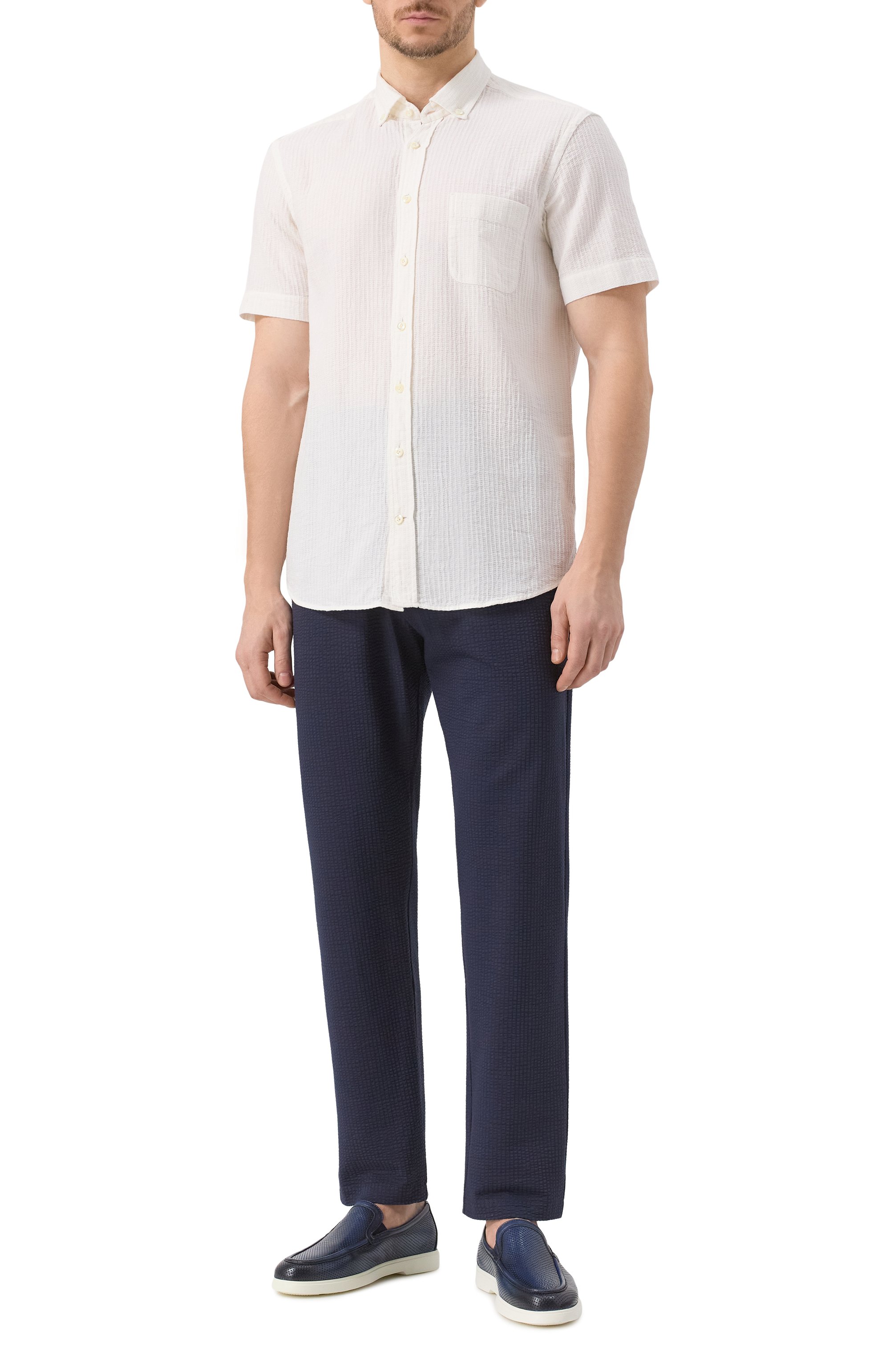 Рубашка изо льна и хлопка VAN LAACK кремового цвета по цене 23800 руб., арт. VL-R0Y-S-TFWK/150075, фото 2 Рубашка изо льна и хлопка VAN LAACK, арт. VL-R0Y-S-TFWK/150075, фото 2