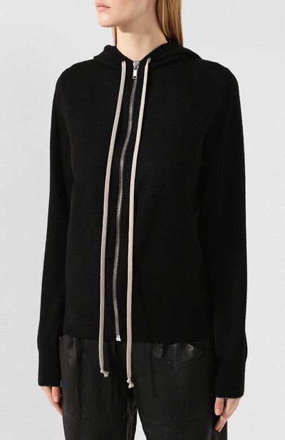 Кашемировый кардиган RICK OWENS черного цвета по цене 137000 руб., арт. RP19F5628/WSB, фото 3 Кашемировый кардиган RICK OWENS, арт. RP19F5628/WSB, фото 3