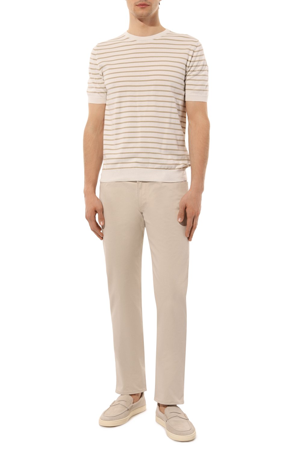 Хлопковый джемпер ANDREA CAMPAGNA бежевого цвета по цене 32700 руб., арт. P23-119, фото 2 Хлопковый джемпер ANDREA CAMPAGNA, арт. P23-119, фото 2