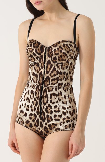 Шелковое леопардовое боди DOLCE & GABBANA, арт. 0102/F71F0T/FS1G0, фото 2