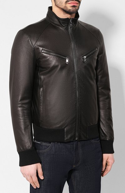 Двусторонний пуховый бомбер из кожи DOLCE & GABBANA, арт. G9NK8L/HULCX, фото 3