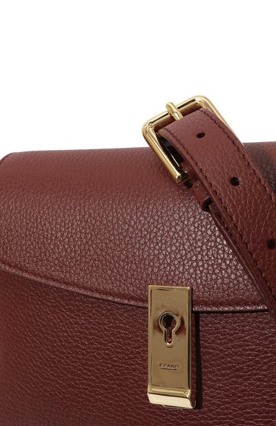 Сумка lock me mini BALLY бордового цвета по цене 86900 руб., арт. WL006L/VT710, фото 3 Сумка lock me mini BALLY, арт. WL006L/VT710, фото 3