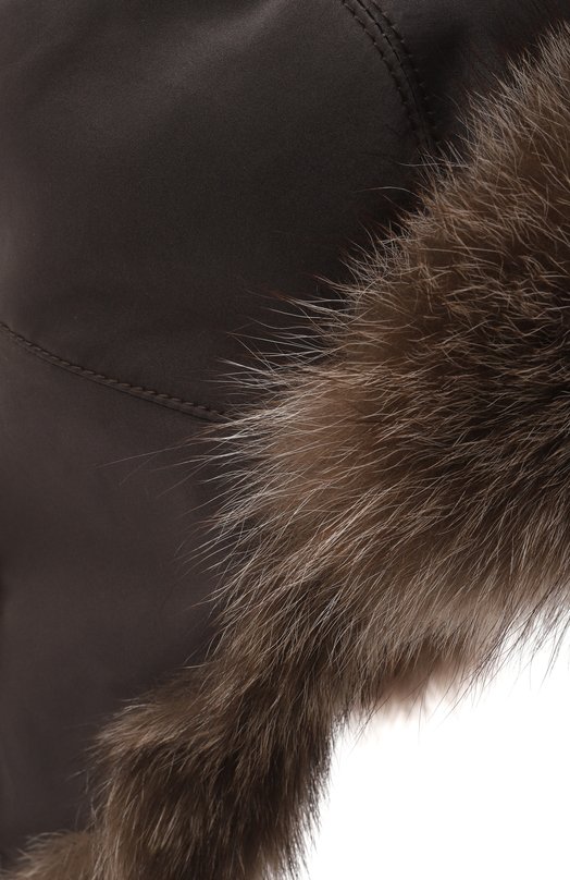 Меховая шапка-ушанка из енота VICTORIA KUSENKOVA 330908003159 Коричневый  330908003159 Фото 3