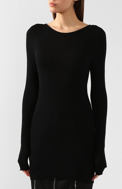 Шерстяной пуловер RICK OWENS черного цвета по цене 33600 руб., арт. RP20S1621/RIBM, фото 3 Шерстяной пуловер RICK OWENS, арт. RP20S1621/RIBM, фото 3