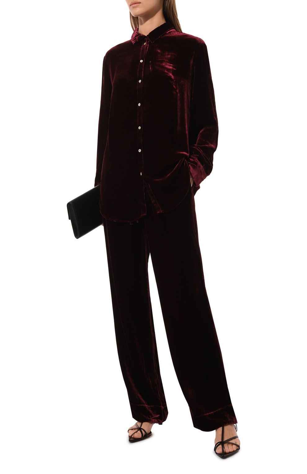 Бархатная рубашка ASCENO бордового цвета по цене 33900 руб., арт. RS24_T001F40, фото 2 Бархатная рубашка ASCENO, арт. RS24_T001F40, фото 2