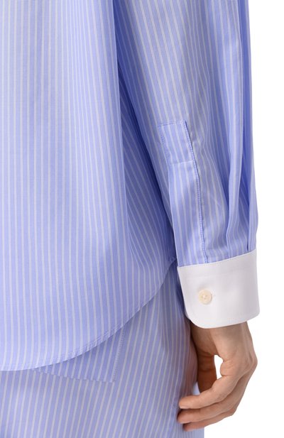 Хлопковая рубашка SPORTY AND RICH голубого цвета по цене 31450 руб., арт. SI01966302ST08, фото 5 Хлопковая рубашка SPORTY AND RICH, арт. SI01966302ST08, фото 5