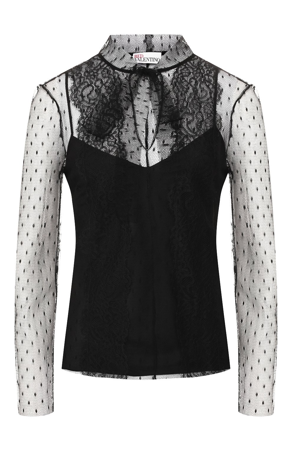 Блузка REDVALENTINO черного цвета по цене 37150 руб., арт. TR3ABC45/1GK, фото 1 Блузка REDVALENTINO, арт. TR3ABC45/1GK, фото 1