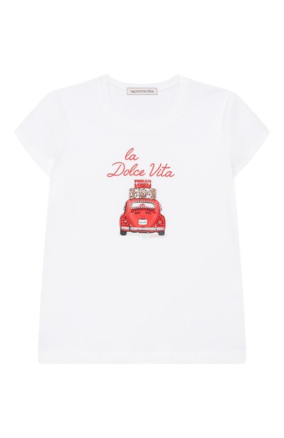 Хлопковая футболка MONNALISA, арт. 11E626
