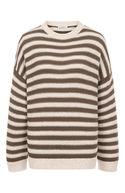 Женский хлопковый пуловер BRUNELLO CUCINELLI, арт. MDV752200P