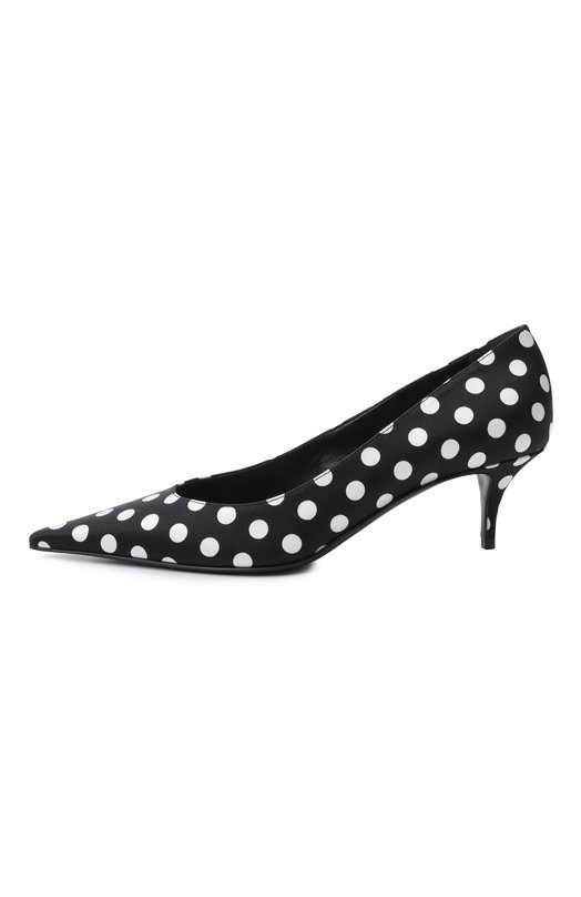 Атласные туфли Barbara 55 Amina Muaddi BARBARA PUMP 55/SATIN Чёрно-белый  BARBARA PUMP 55/SATIN Фото 4