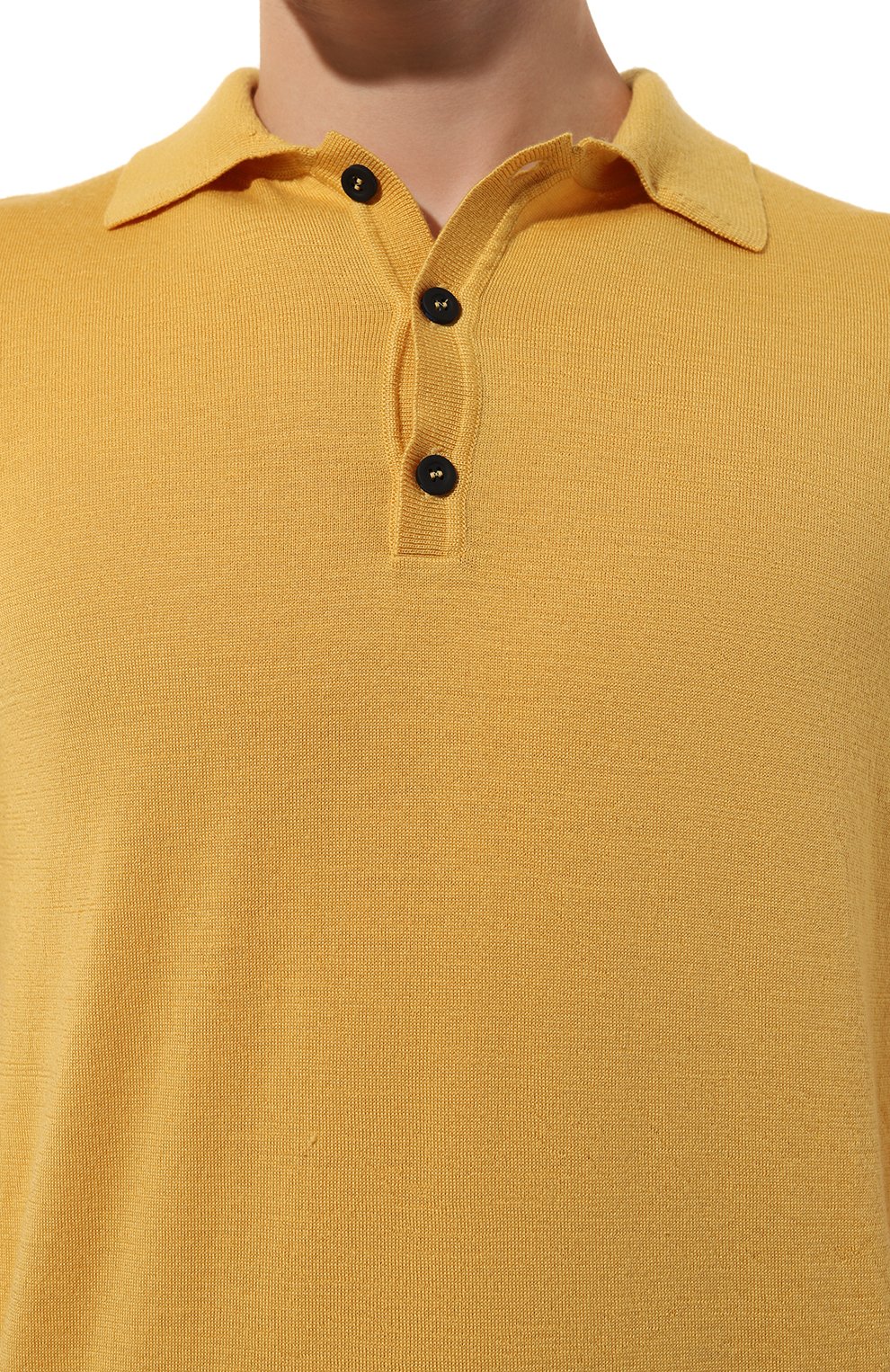 Поло из шерсти и шелка KITON желтого цвета по цене 99500 руб., арт. UMM049204, фото 5 Поло из шерсти и шелка KITON, арт. UMM049204, фото 5