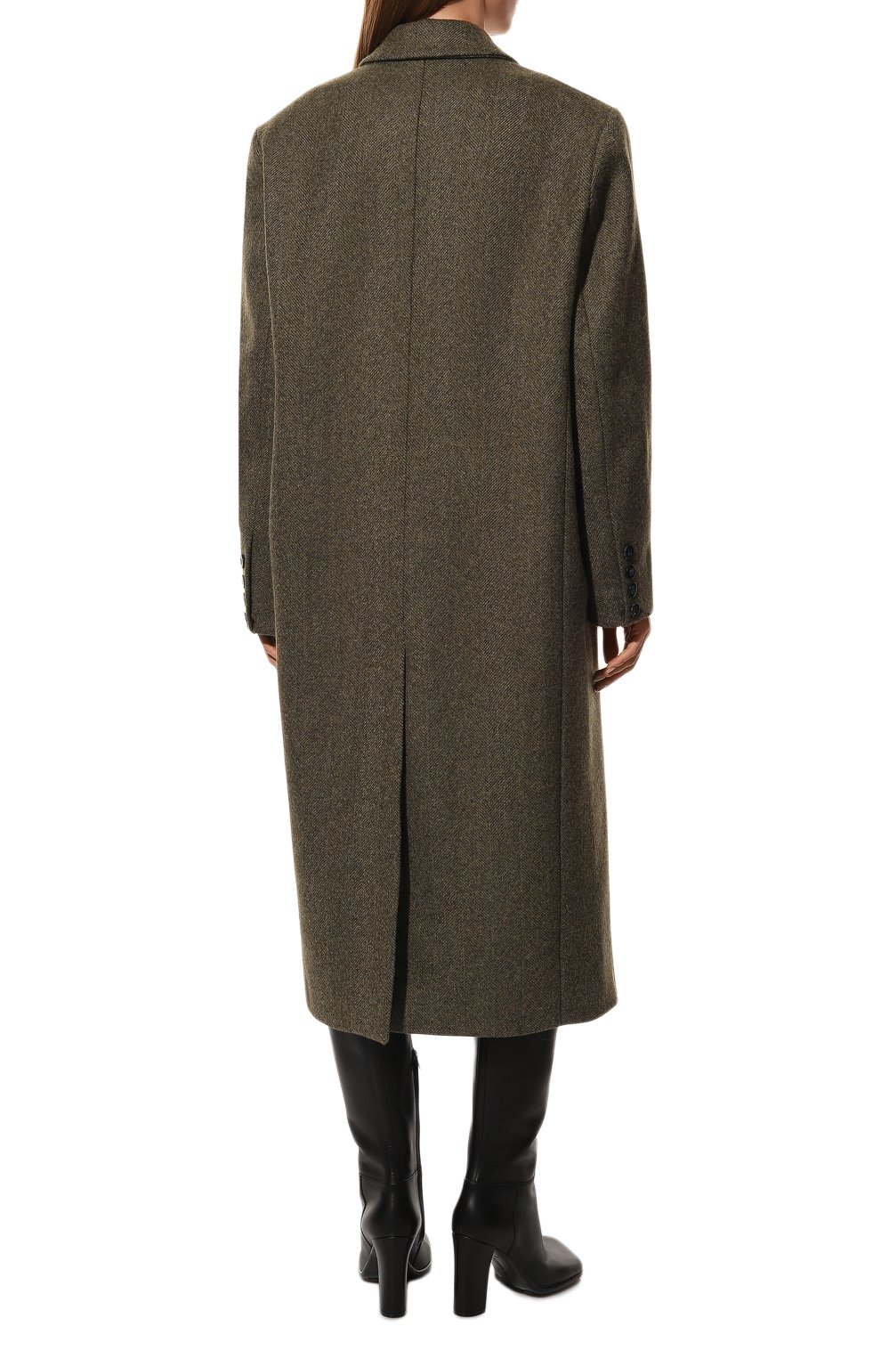 Шерстяное пальто LOOM BY RODINA темно-зеленого цвета по цене 58000 руб., арт. LBR-2223COEL, фото 4 Шерстяное пальто LOOM BY RODINA, арт. LBR-2223COEL, фото 4