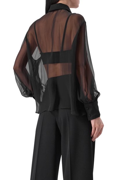 Шелковая блузка VALENTINO черного цвета по цене 199500 руб., арт. 5B0AB6T02UP, фото 4 Шелковая блузка VALENTINO, арт. 5B0AB6T02UP, фото 4