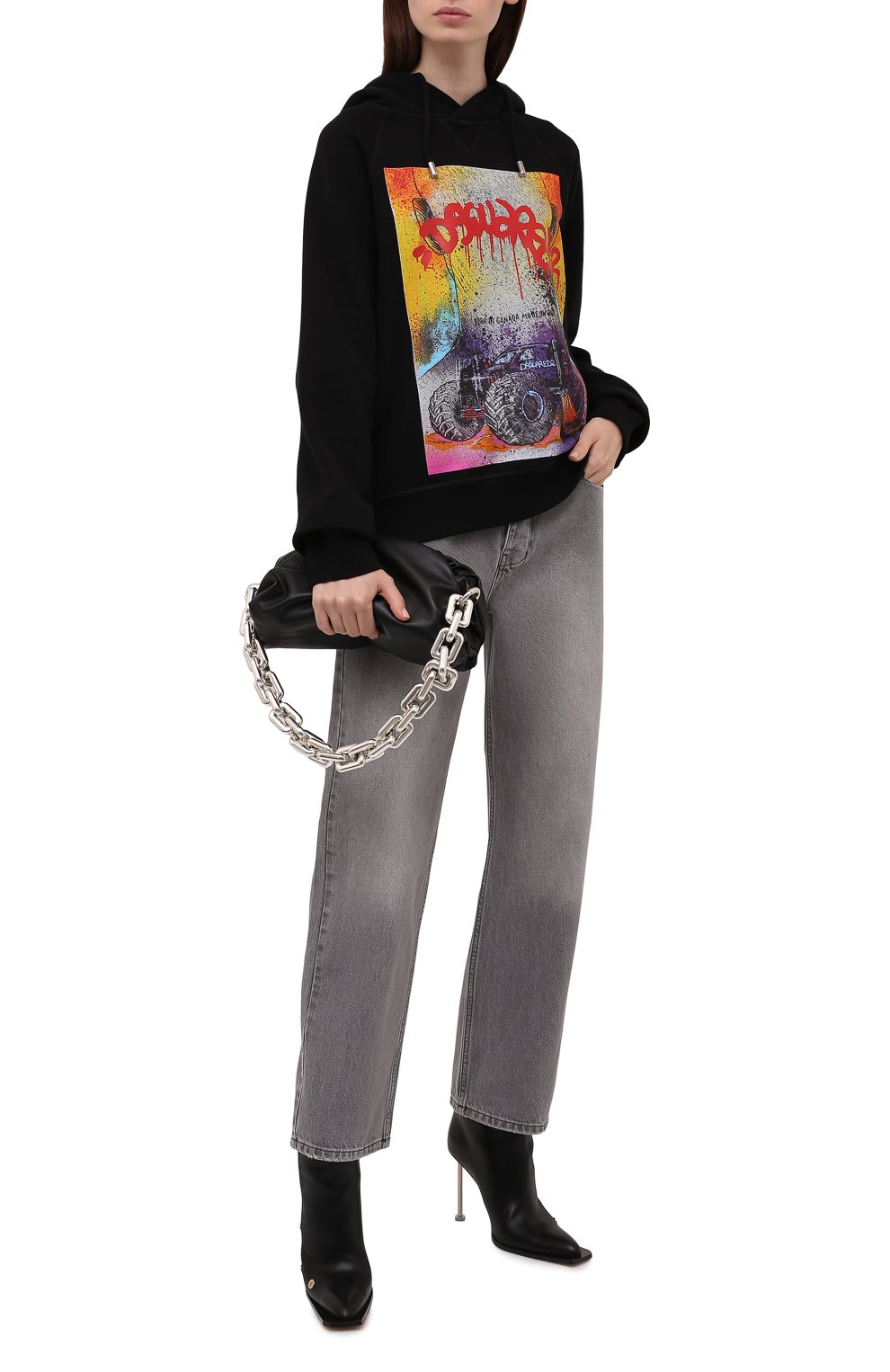 Хлопковое худи DSQUARED2 черного цвета по цене 57000 руб., арт. S72GU0336/S25042, фото 2 Хлопковое худи DSQUARED2, арт. S72GU0336/S25042, фото 2