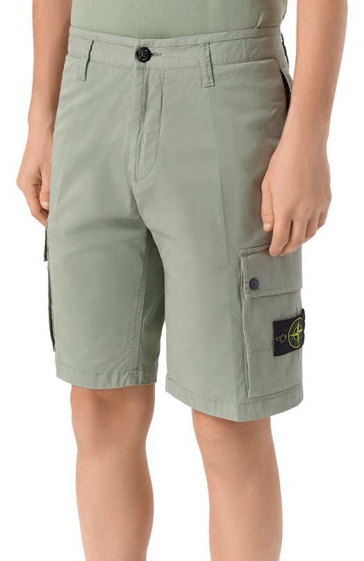 Хлопковые шорты Stone Island K1S15L100011S0010 Хаки  K1S15L100011S0010 Фото 3