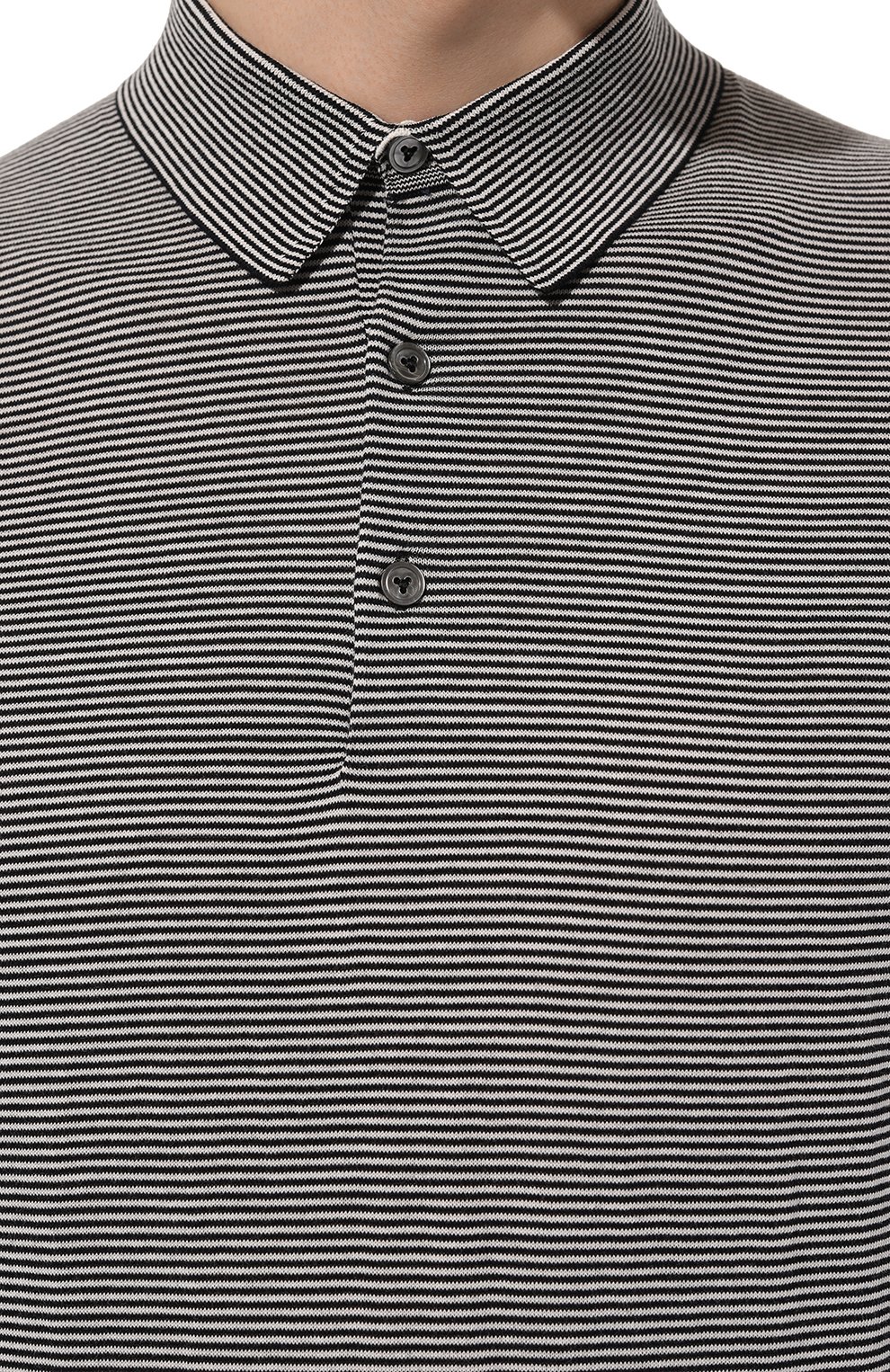 Хлопковое поло VAN LAACK черно-белого цвета по цене 19950 руб., арт. SANDR0/S00193, фото 5 Хлопковое поло VAN LAACK, арт. SANDR0/S00193, фото 5