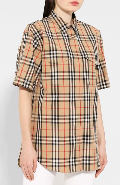 Хлопковая рубашка BURBERRY, арт. 8014223, фото 3
