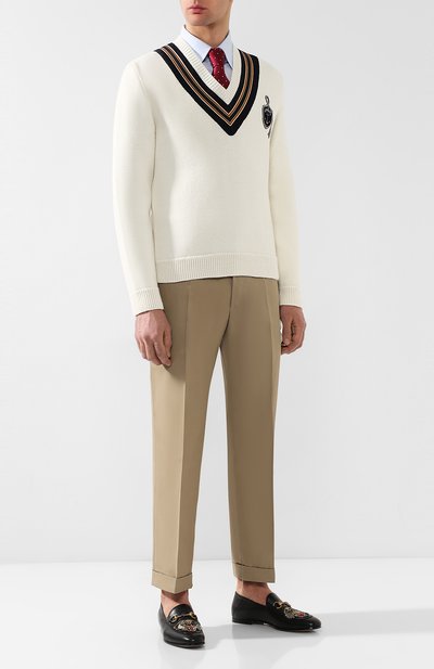 Шерстяной пуловер GUCCI белого цвета по цене 57200 руб., арт. 545763/XKAEA, фото 2 Шерстяной пуловер GUCCI, арт. 545763/XKAEA, фото 2