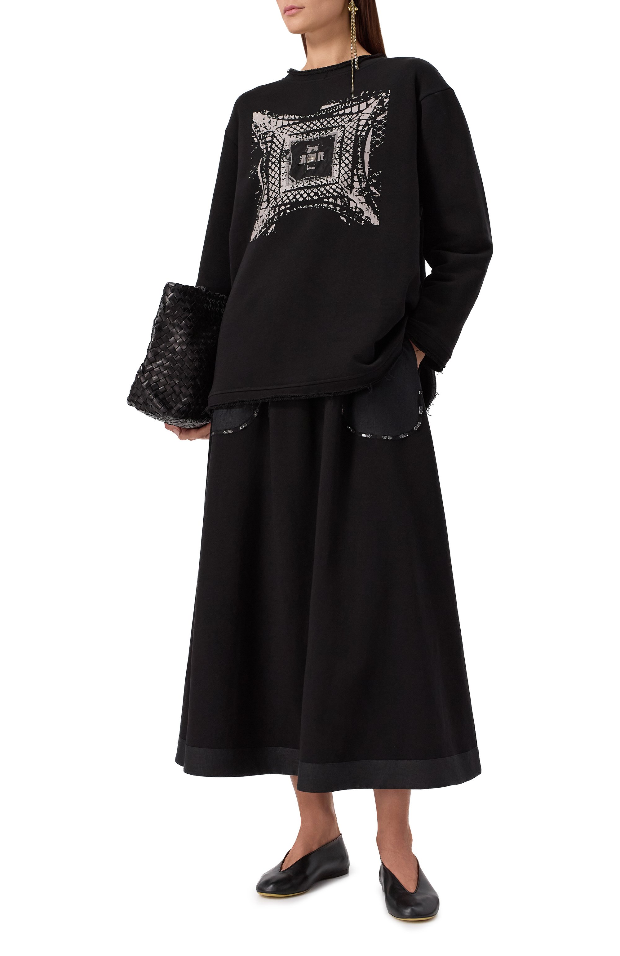 Юбка из хлопка и льна MIDGARD PARIS, арт. ST55CN-OS-BK, фото 2