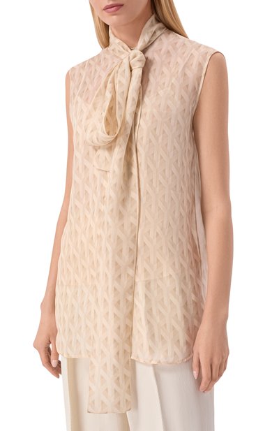 Шелковый топ MVST бежевого цвета по цене 135000 руб., арт. M26.2PW.B018/F152, фото 3 Шелковый топ MVST, арт. M26.2PW.B018/F152, фото 3