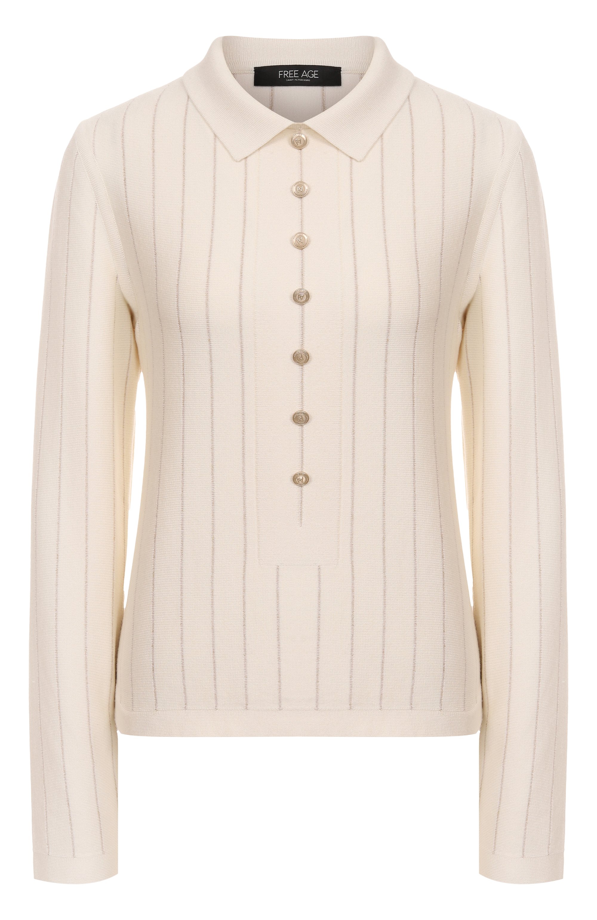 Пуловер из шелка и кашемира FREEAGE кремового цвета по цене 78980 руб., арт. W26.JM164.6039.101, фото 1 Пуловер из шелка и кашемира FREEAGE, арт. W26.JM164.6039.101, фото 1