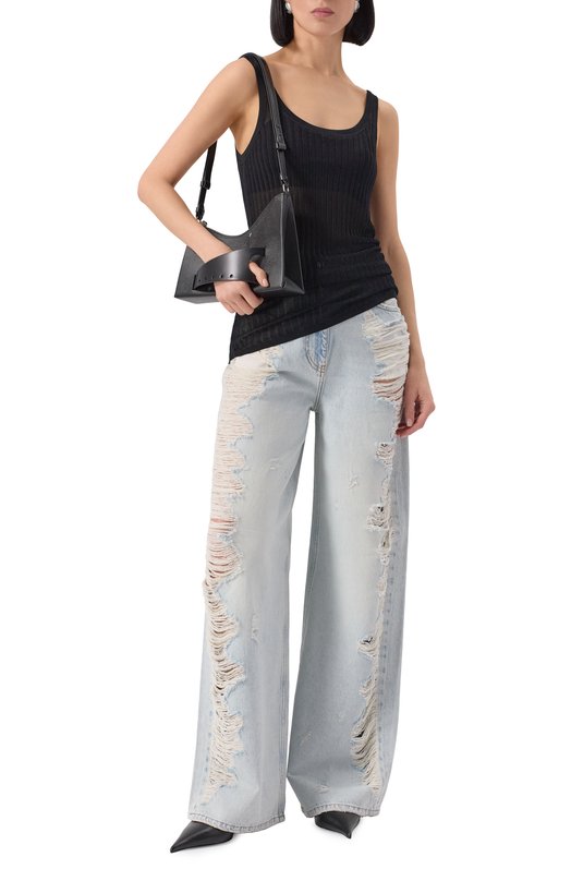 Топ из вискозы Helmut Lang P02HW705 Чёрный  P02HW705 Фото 2