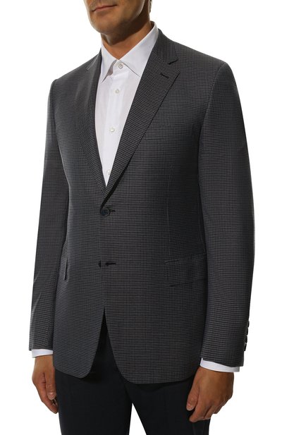 Шерстяной пиджак BRIONI темно-синего цвета по цене 452500 руб., арт. RG0J0Q/P8A73/BRUNIC0, фото 3 Шерстяной пиджак BRIONI, арт. RG0J0Q/P8A73/BRUNIC0, фото 3