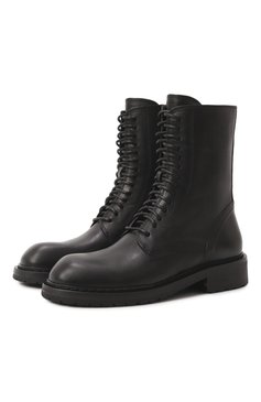Женские кожаные ботинки danny ANN DEMEULEMEESTER черного цвета, арт. B0010062/LT047 | Фото 1 (Материал внутренний: Натуральная кожа; Подошва: Платформа; Каблук высота: Низкий; Материал внешний: Натуральная кожа; Драгоценные камни: Проставлено; Материал сплава: Проставлено; Женское Кросс-КТ: Военные ботинки; Материал утеплителя: Без утеплителя)