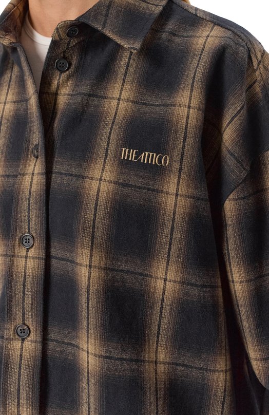 Хлопковая рубашка The Attico 260WCH00004/CCC124AA Коричневый  260WCH00004/CCC124AA Фото 5