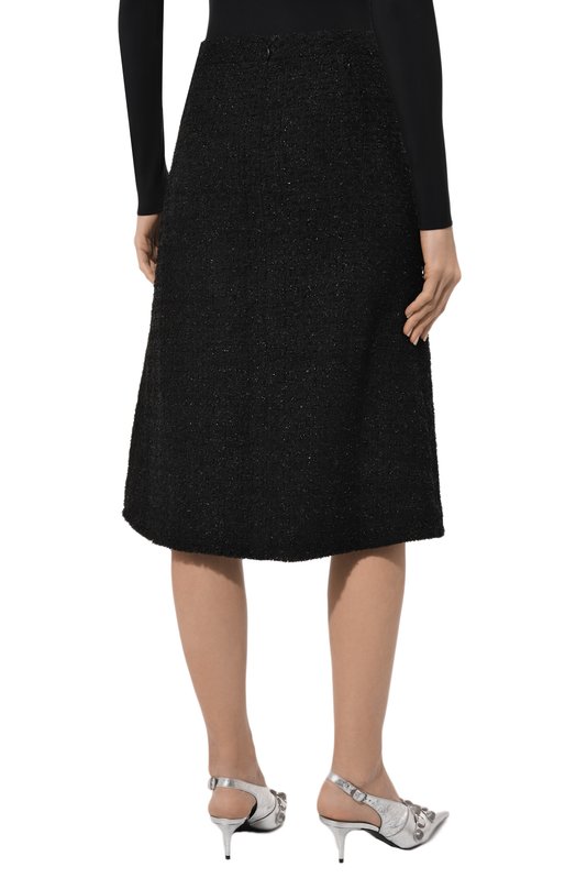 Твидовая юбка Balenciaga 751372/T0P07 Чёрный  751372/T0P07 Фото 4