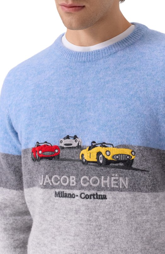 Шерстяной джемпер Jacob Cohen 25I P/JUM_SG024 001 X0017 FL Голубой  25I P/JUM_SG024 001 X0017 FL Фото 5