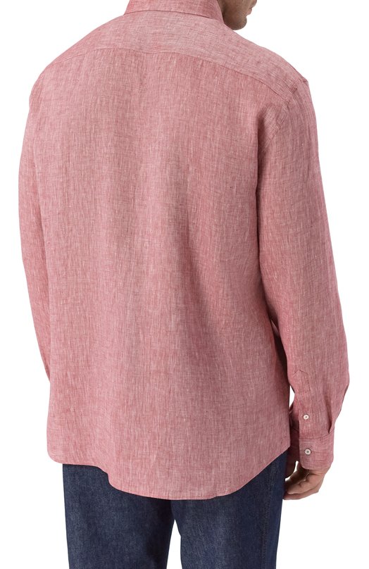 Льняная рубашка Brunello Cucinelli MM6840627 Бордовый  MM6840627 Фото 4