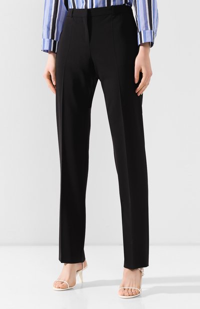 Шерстяные брюки BOSS черного цвета по цене 19850 руб., арт. 50291873, фото 3 Шерстяные брюки BOSS, арт. 50291873, фото 3