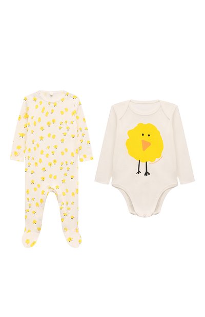 Комплект из комбинезона и боди STELLA MCCARTNEY молочного цвета по цене 11850 руб., арт. TVB570, фото 1 Комплект из комбинезона и боди STELLA MCCARTNEY, арт. TVB570, фото 1