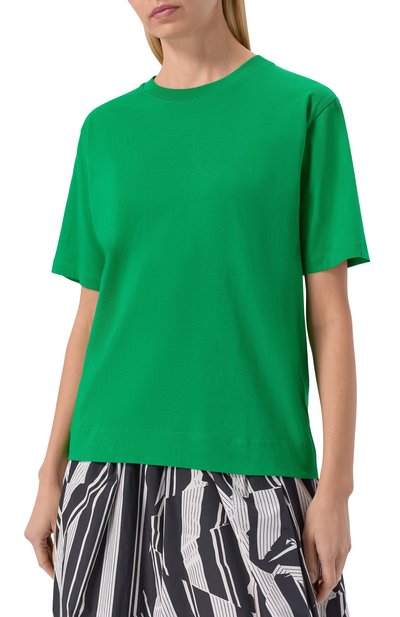 Хлопковая футболка DRIES VAN NOTEN зеленого цвета по цене 32800 руб., арт. 011100/3600, фото 3 Хлопковая футболка DRIES VAN NOTEN, арт. 011100/3600, фото 3