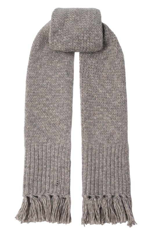Шарф из хлопка и шерсти Bogner 96399246 Серый 96399246