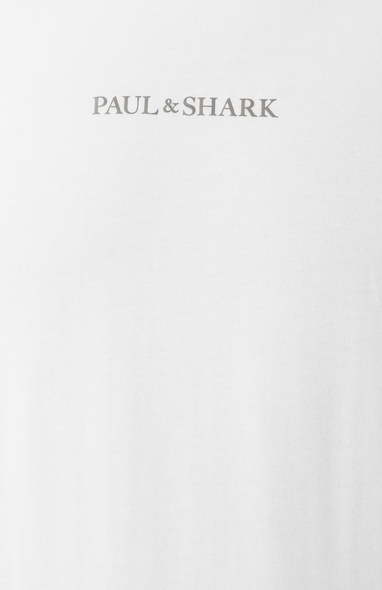 Мужская хлопковая футболка PAUL&SHARK белого цвета, арт. 25411088/3XL | Фото 6 (Рукава: Короткие; Принт: Без принта, С принтом; Стили: Кэжуэл; Big sizes: Big Sizes; Материал внешний: Хлопок; Длина (для топов): Стандартные; Мужское Кросс-КТ: Футболка-одежда; Кросс-КТ: Джерси)