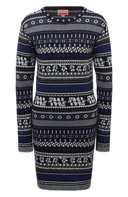 

Платье из хлопка и шерсти Kenzo, Разноцветный