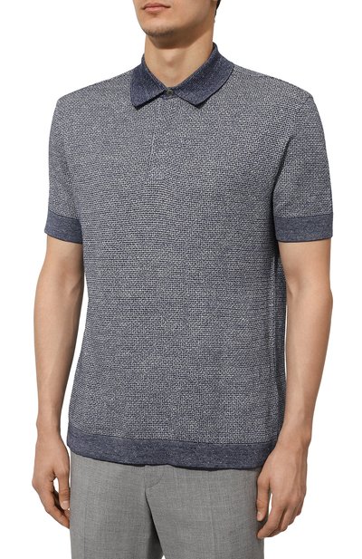 Поло из хлопка и льна ZEGNA, арт. UD372A7/D727, фото 3