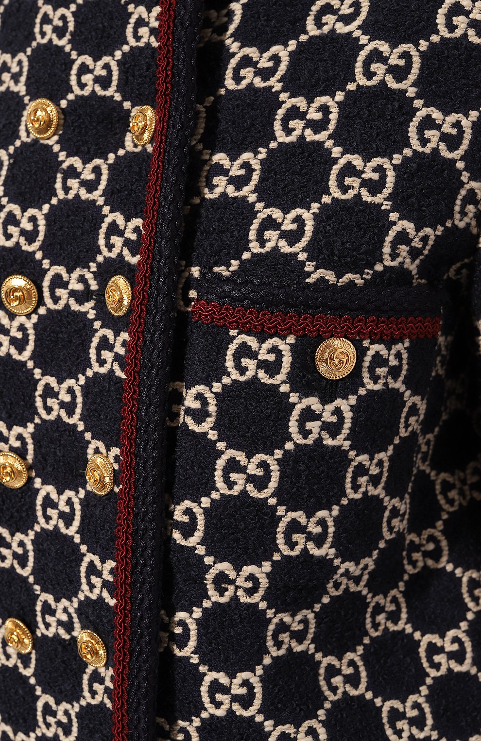 Полупальто из хлопка и шерсти GUCCI синего цвета по цене 504000 руб., арт. 577448 ZAAMP, фото 5 Полупальто из хлопка и шерсти GUCCI, арт. 577448 ZAAMP, фото 5