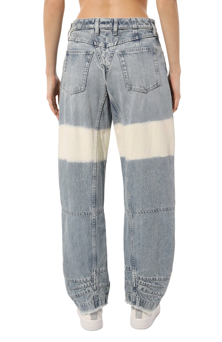 Женские джинсы JIL SANDER голубого цвета, арт. J02KA0230/J46463 | Фото 4 (Длина (брюки, джинсы): Стандартные; Материал внешний: Хлопок, Деним; Детали: Потертости; Кросс-КТ: Деним; Стили: Минимализм)
