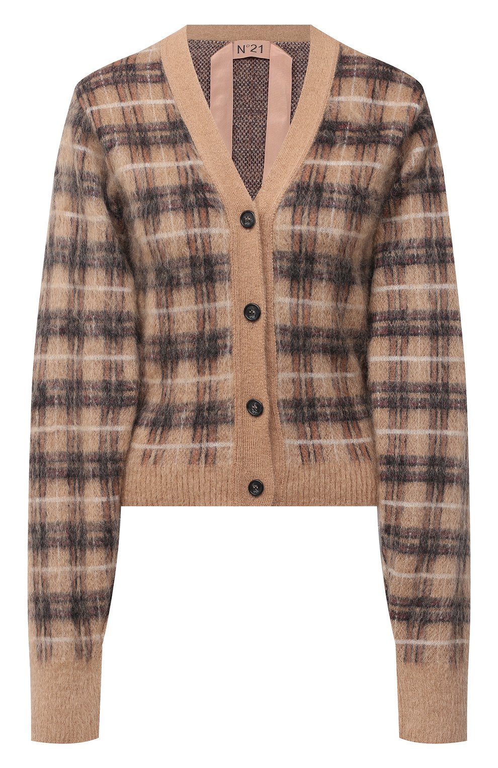 Кардиган N21 коричневого цвета по цене 49950 руб., арт. 20I N2S0/A019/7086, фото 1 Кардиган N21, арт. 20I N2S0/A019/7086, фото 1