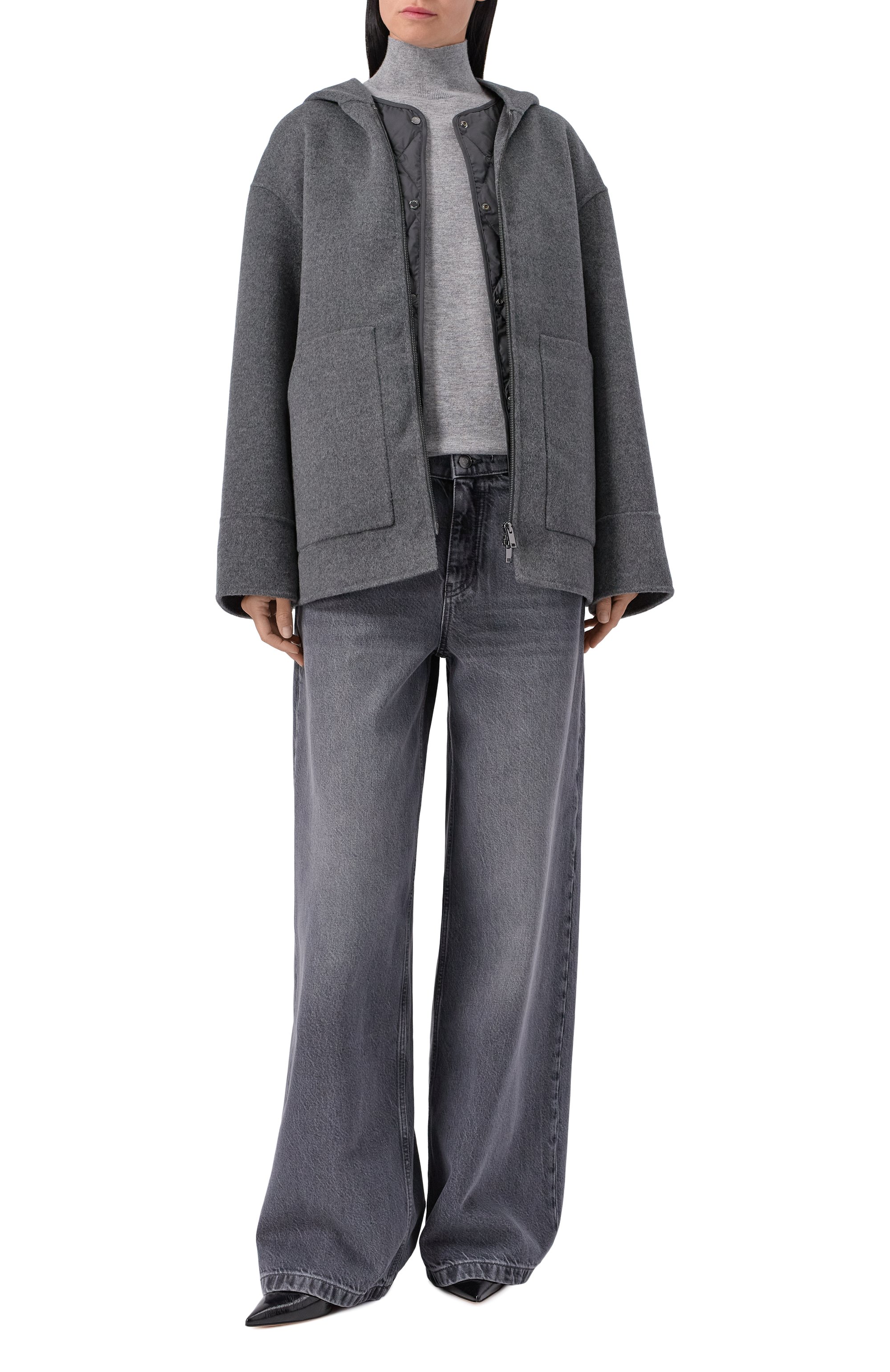 Шерстяное полупальто 12 STOREEZ серого цвета по цене 45000 руб., арт. 133930, фото 2 Шерстяное полупальто 12 STOREEZ, арт. 133930, фото 2