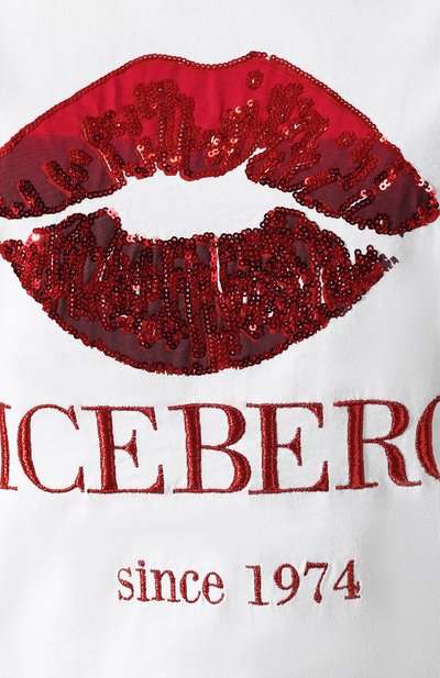 Хлопковая футболка ICEBERG белого цвета по цене 12600 руб., арт. 19E I2P0/F091/6301, фото 5 Хлопковая футболка ICEBERG, арт. 19E I2P0/F091/6301, фото 5