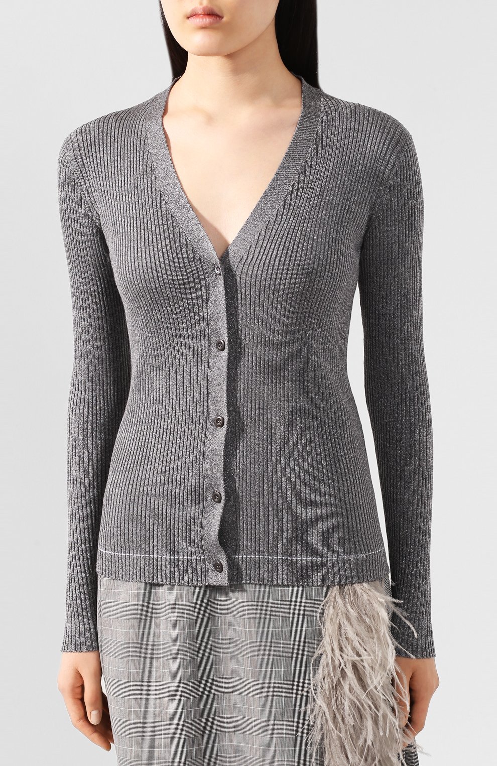 Кардиган из смеси шерсти и шелка PRADA, арт. P25H20-1UYM-F0480, фото 3