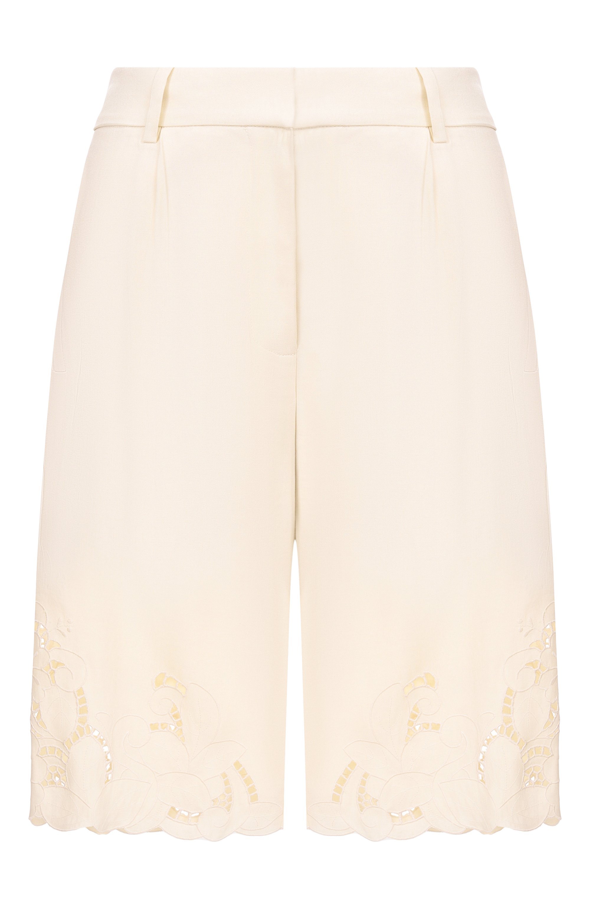 Шорты из вискозы и льна ERIKA CAVALLINI кремового цвета по цене 67300 руб., арт. P6SL11, фото 1 Шорты из вискозы и льна ERIKA CAVALLINI, арт. P6SL11, фото 1